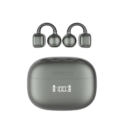 PAXA Earclip C7 Clip-On Design Wireless Earphones, Upgraded Panoramic Sound Headset, Comfortable Wearing & IPX5 Waterproof Sports Earbuds for Work, Fitness