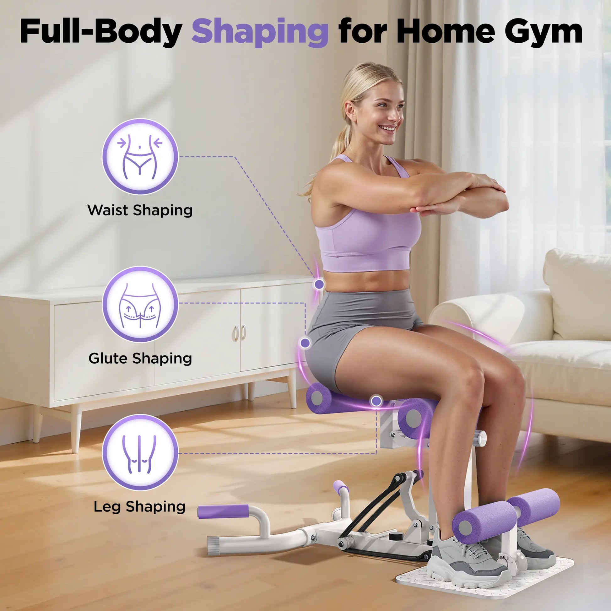 Feierdun Dq2-Upgraded Adjustable Deep Squat Machine, Glutes Workout for Home Gym Workout Training, Sit up Machine for Abs and Muscle Building, Abdominal Bench, Push up Fitness Equipment, Tiktokshopblackfriday#Summervibes Summervibes