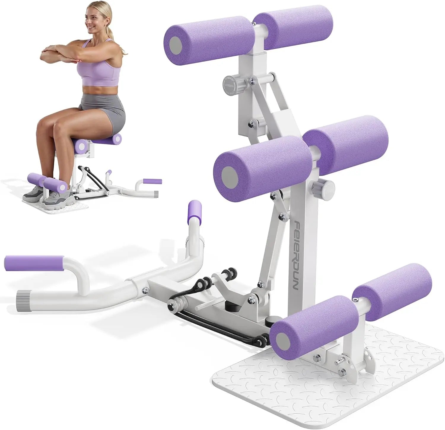 Feierdun Dq2-Upgraded Adjustable Deep Squat Machine, Glutes Workout for Home Gym Workout Training, Sit up Machine for Abs and Muscle Building, Abdominal Bench, Push up Fitness Equipment, Tiktokshopblackfriday#Summervibes Summervibes